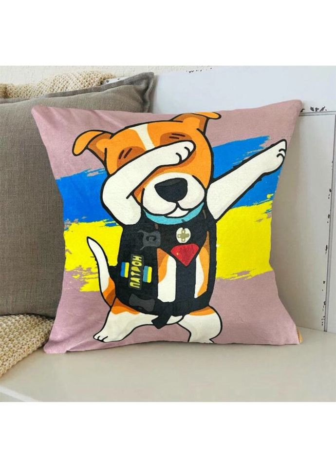 Подушка патріотична 3D "Пес Патрон" 2716_D 12756 35х35 см бузкова Fashion (297158790)