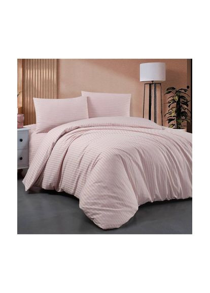 Евро комплект Постельного белья Страйп Сатин "Свет Розовый" 200х240см SS2402-е Vital-Textile (367087570)