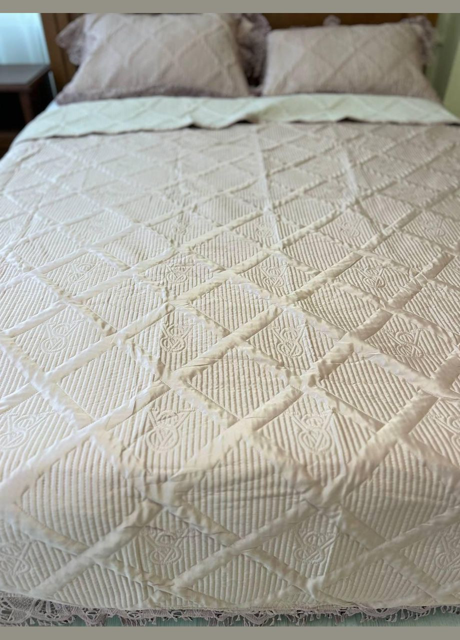 Плед із наволочками євро 220х240 см пудра (П-M-velurEvro5070-53) No Brand (306633897)