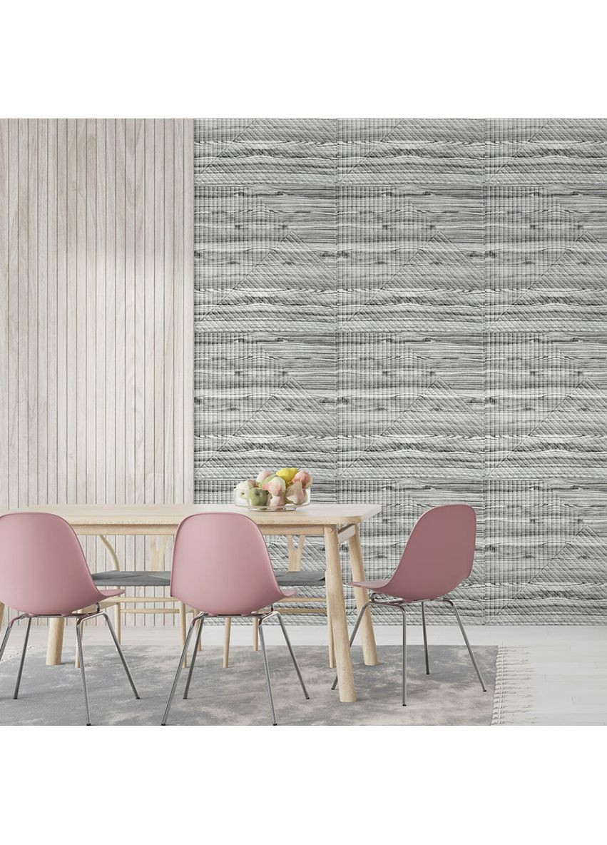 Самоклеюча декоративна 3D панель 500х500х5мм Бамбук Сірий Sticker Wall (368833412)