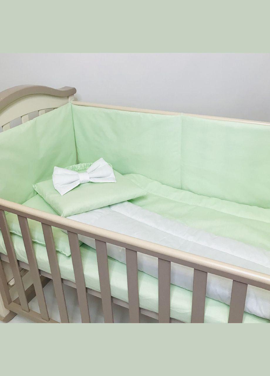 Комплект постельного белья в детской кровати (постель детская) Салатовый бязь 140x110, 120x60, 60x40 см Penetka (323210832)