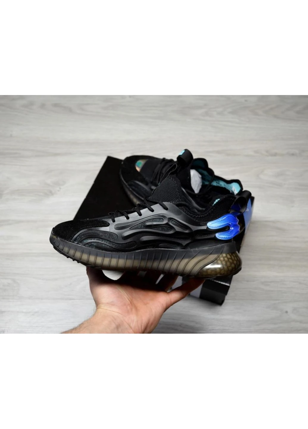 Черные демисезонные кроссовки мужские adidas boost black адидас буст черные No Brand