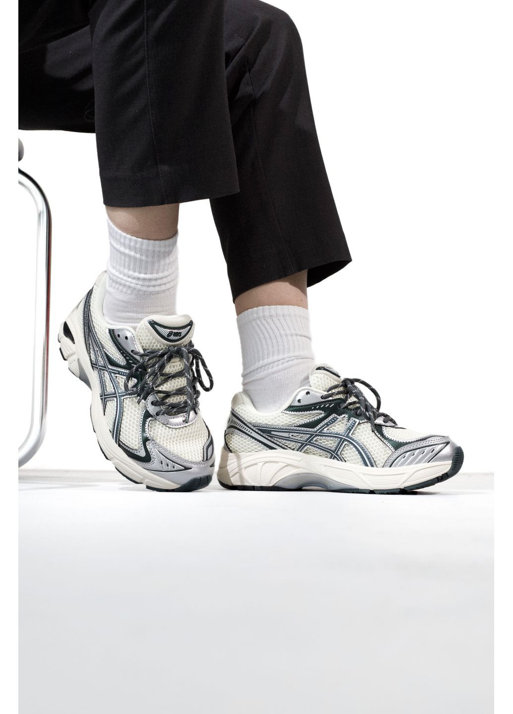 Сірі Осінні кросівки чоловічі asics gt-2160 silver / beige / dark green асікс gt-2160 No Brand