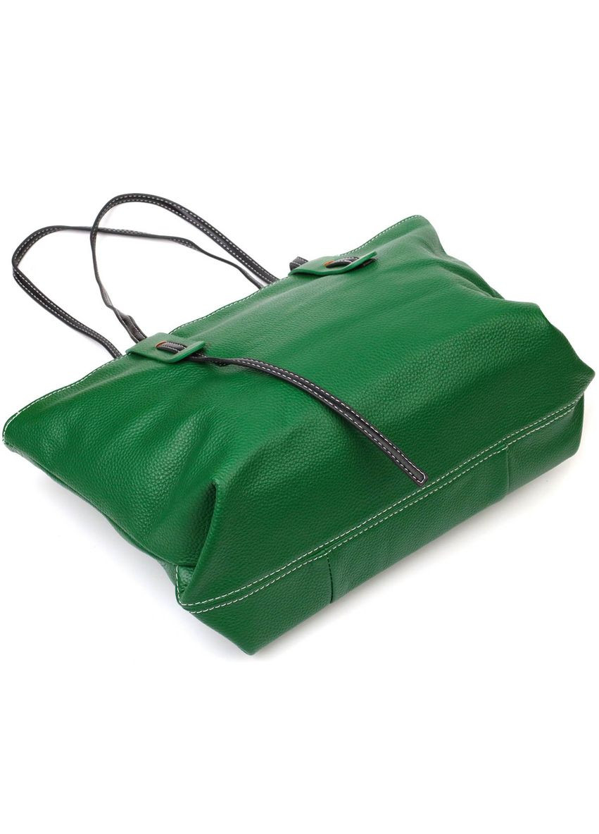 Сумка містка для жінок з натуральної шкіри 22119 Зелена Vintage (298920886)