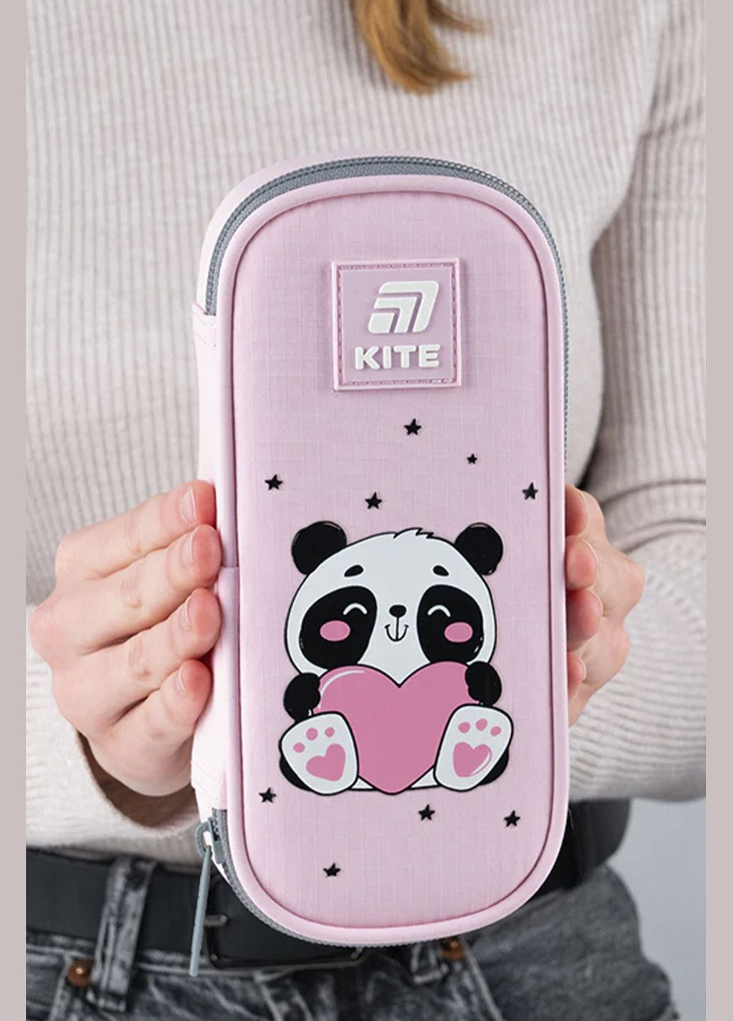Пенал школьный Panda цвет розовый CB-00281126 Kite (341485794)