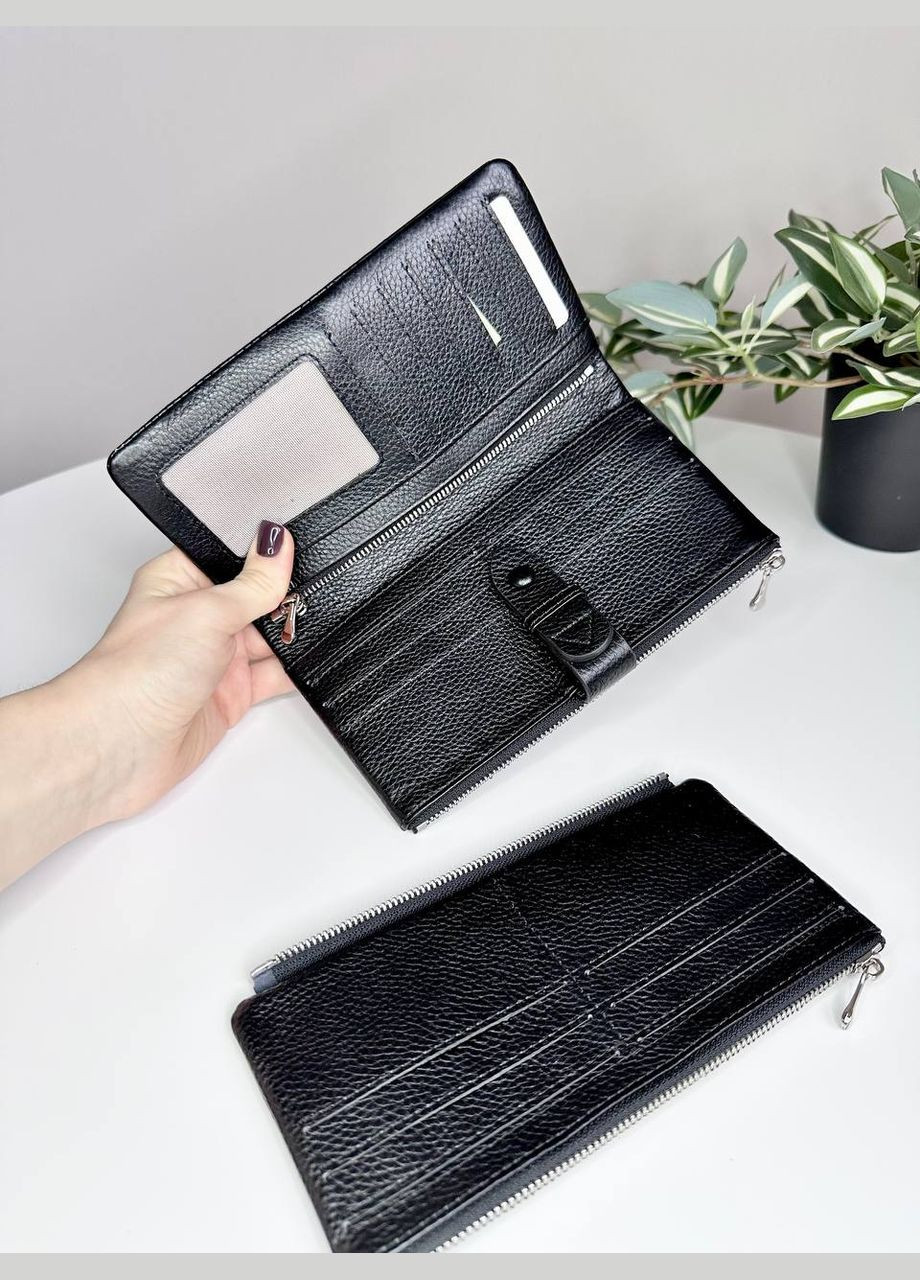 Жіночий вертикальний гаманець на кнопці з натуральної шкіри Classic (314893483)