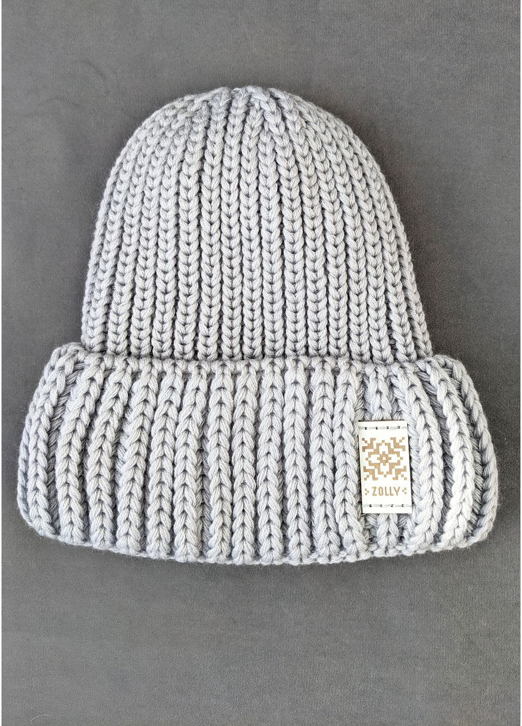 Теплая стильная вязаная шапка на флисе INNOE Шапка (369892841)