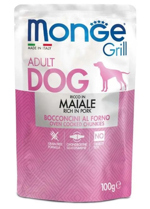 Вологий корм для собак Dog Wet GRILL свинина 100 г Monge (369929396)
