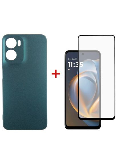 Чохол до мобільного телефона Motorola G05 Soft + glass (Green) (DG-KM-148) DENGOS Motorola G05 Soft + glass (Green) (364630633)