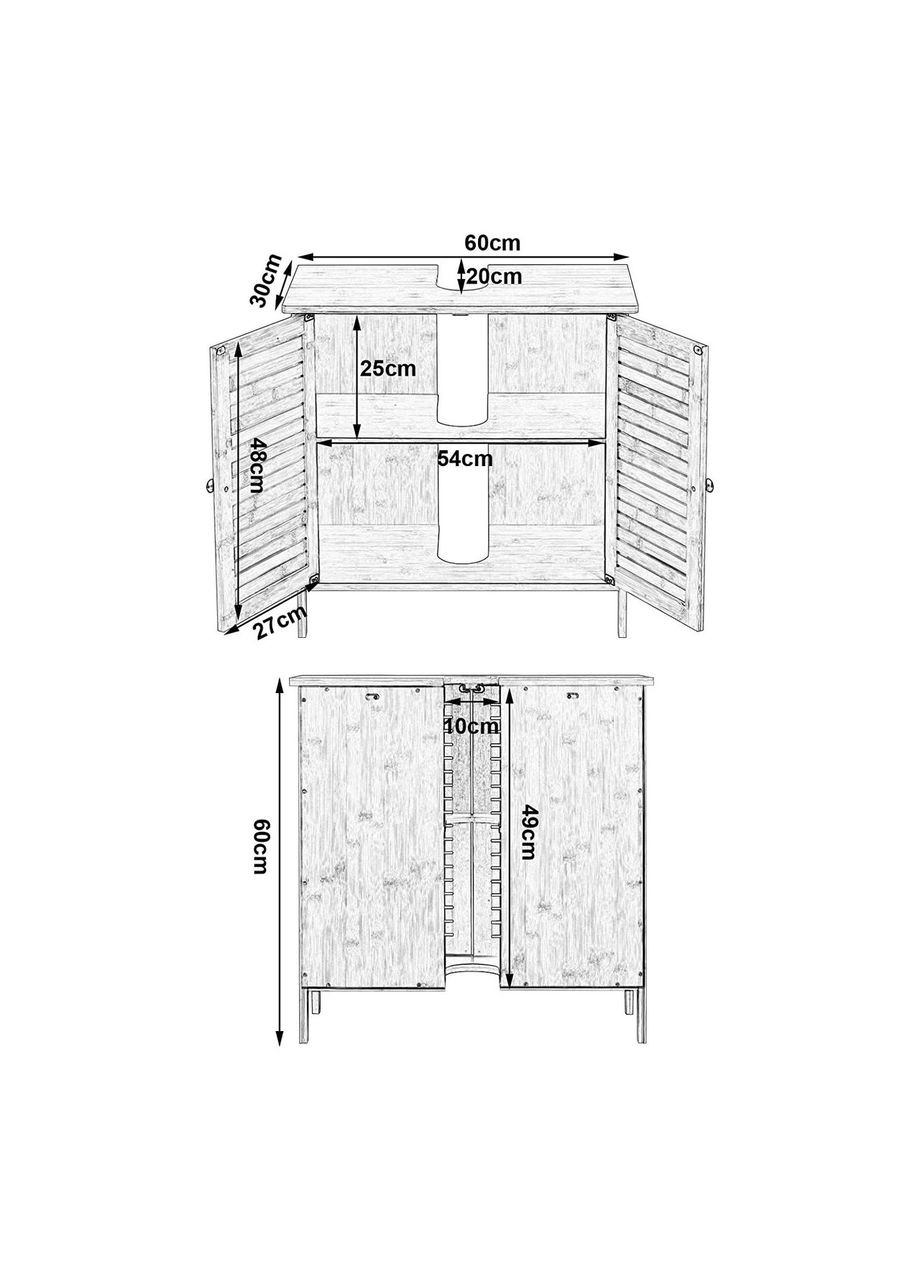 Тумба под раковину из дерева Касаи 60х60х30 савоярди (ТТУ-6630315) No Brand (328293424)