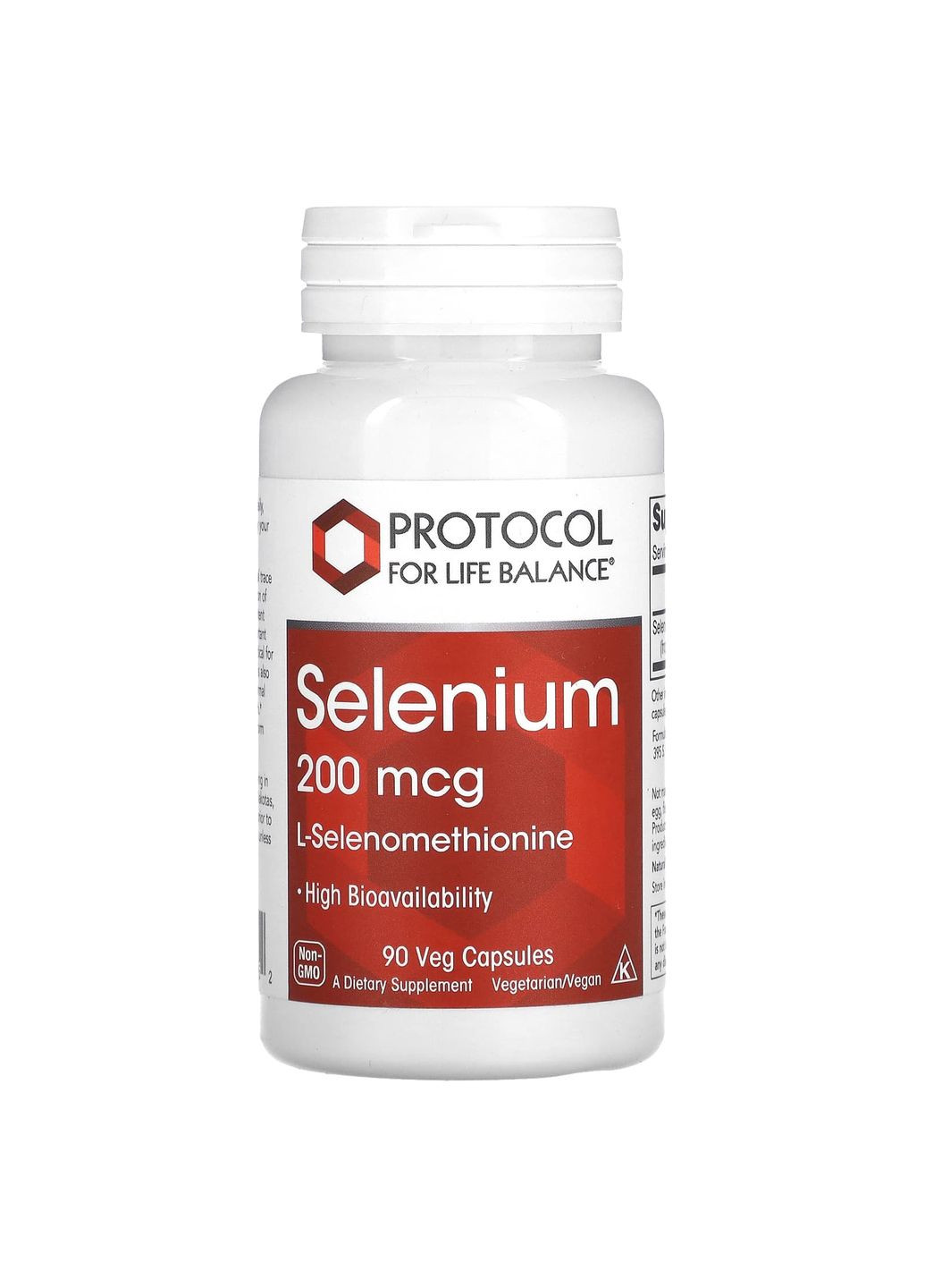 Селен, Selenium,, 200 мкг, 90 веганських капсул Protocol for Life Balance (362369637)
