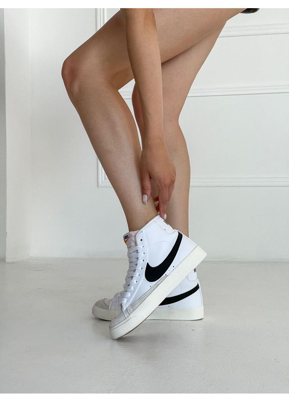 Чорні Осінні кросівки чоловічі nike blazer white «black logo» найк блейзер No Brand