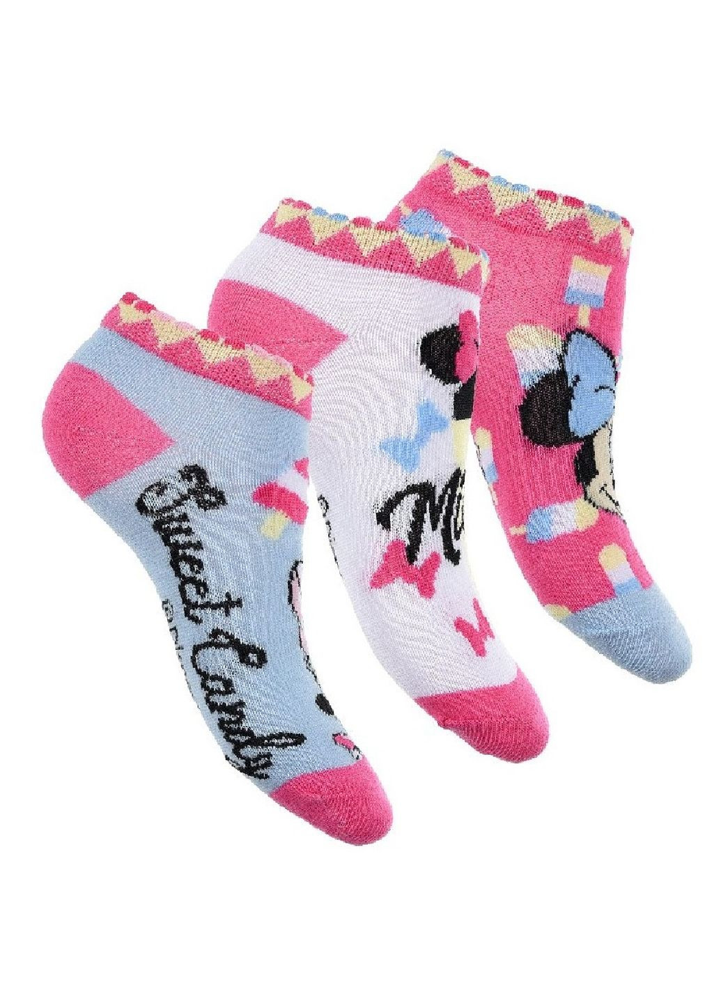 Носки 3 пары Minnie Mouse (Минни Маус) UE06091 EU Disney шкарпетки 3шт. (292142626)