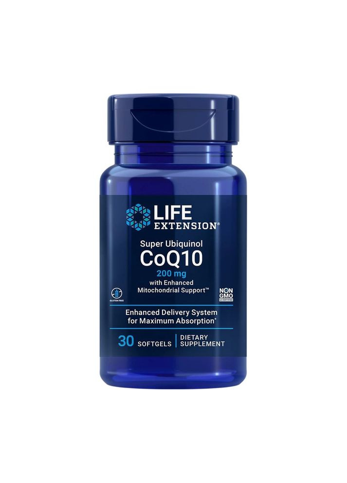 Натуральная добавка Super Ubiquinol CoQ10 200 mg, 30 капсул Life Extension (324420703)