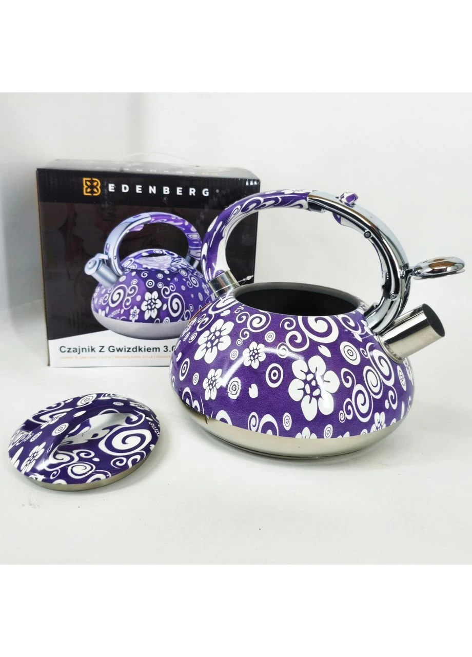Чайник со свистком EB-1959 3л с капсульным дном Purple Edenberg (395930286)