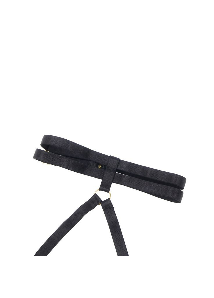 Чорний сексуальний оксамитовий комплект білизни з чокером та декоративною фурнітурою, Star Night (361670764)