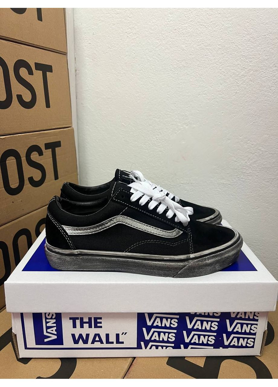 Чорні Осінні кеди чоловічі vans old school lx stressed - black white ванс олд скул No Brand