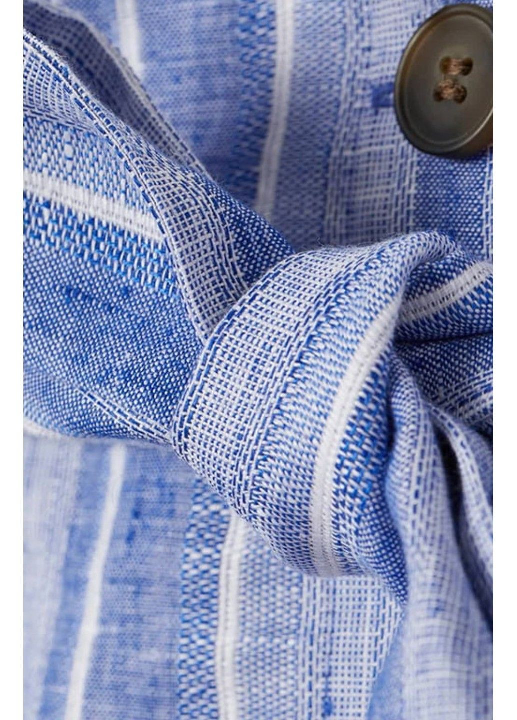 Голубая повседневная женская льняная юбка с поясом н&м (57146) s голубая H&M