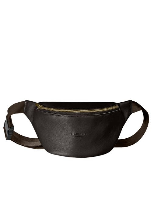 Кожаная поясная сумка-бананка Kanny темно-коричневая BlankNote (348359395)