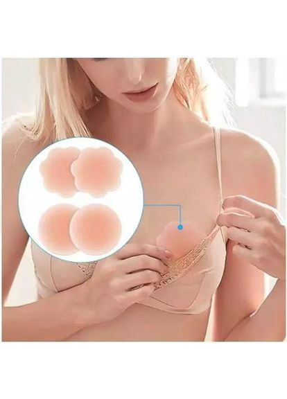 Силиконовые накладки на соски, стикини Форма:кружки и цветочки. Вместо бюстгальтер или лифчика. No Brand (366871127)