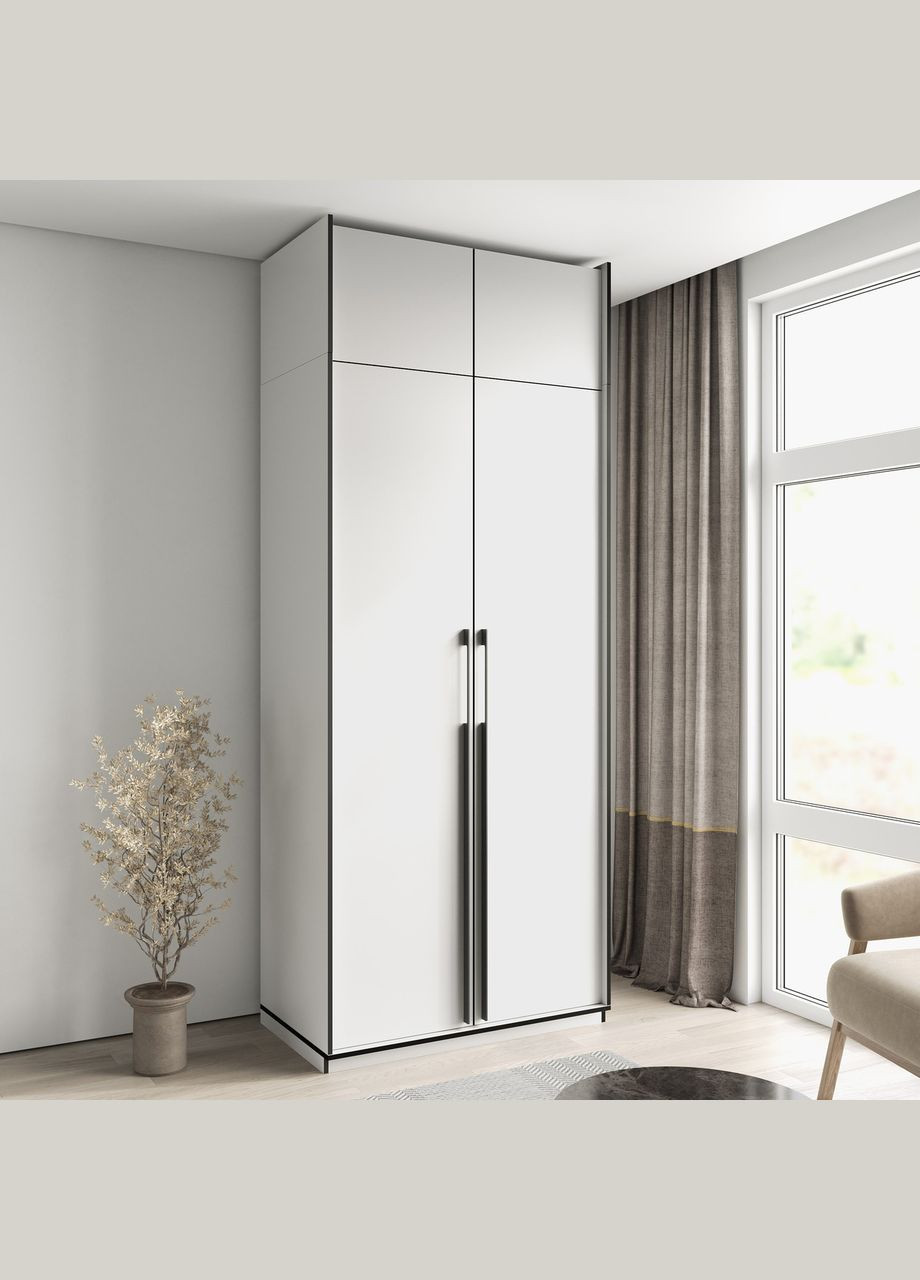 Шкаф распашной на две двери с полками, ящиками и антресолью R-0013 от MORELI (335423587)