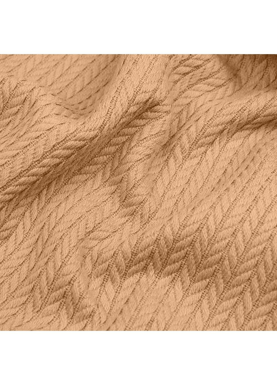 Плед-покрывало косичка 160х230 см Sand Knitted Braid Терракотовый Cosas (369668592)