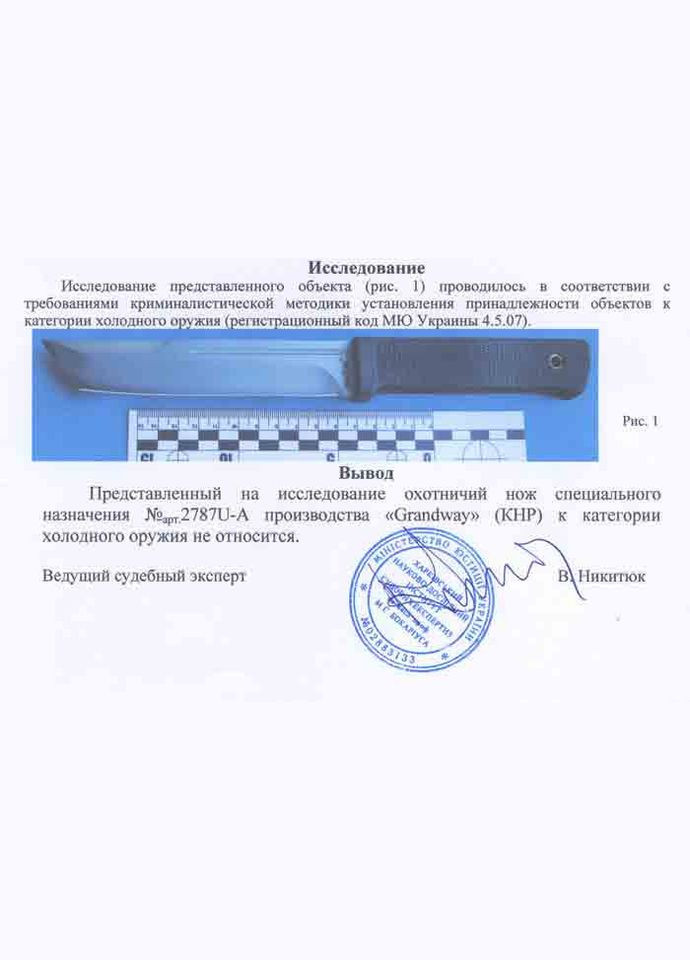 Ніж Тактичний Противідблисковий TANTO USA 2787UBQ Високоміцна сталь 440C Grand Way (370770638)