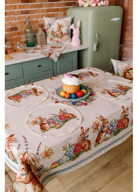 Пасхальна гобеленова скатертина Злагода 135х180 см Різнокольоровий (8319) Прованс (361784884)