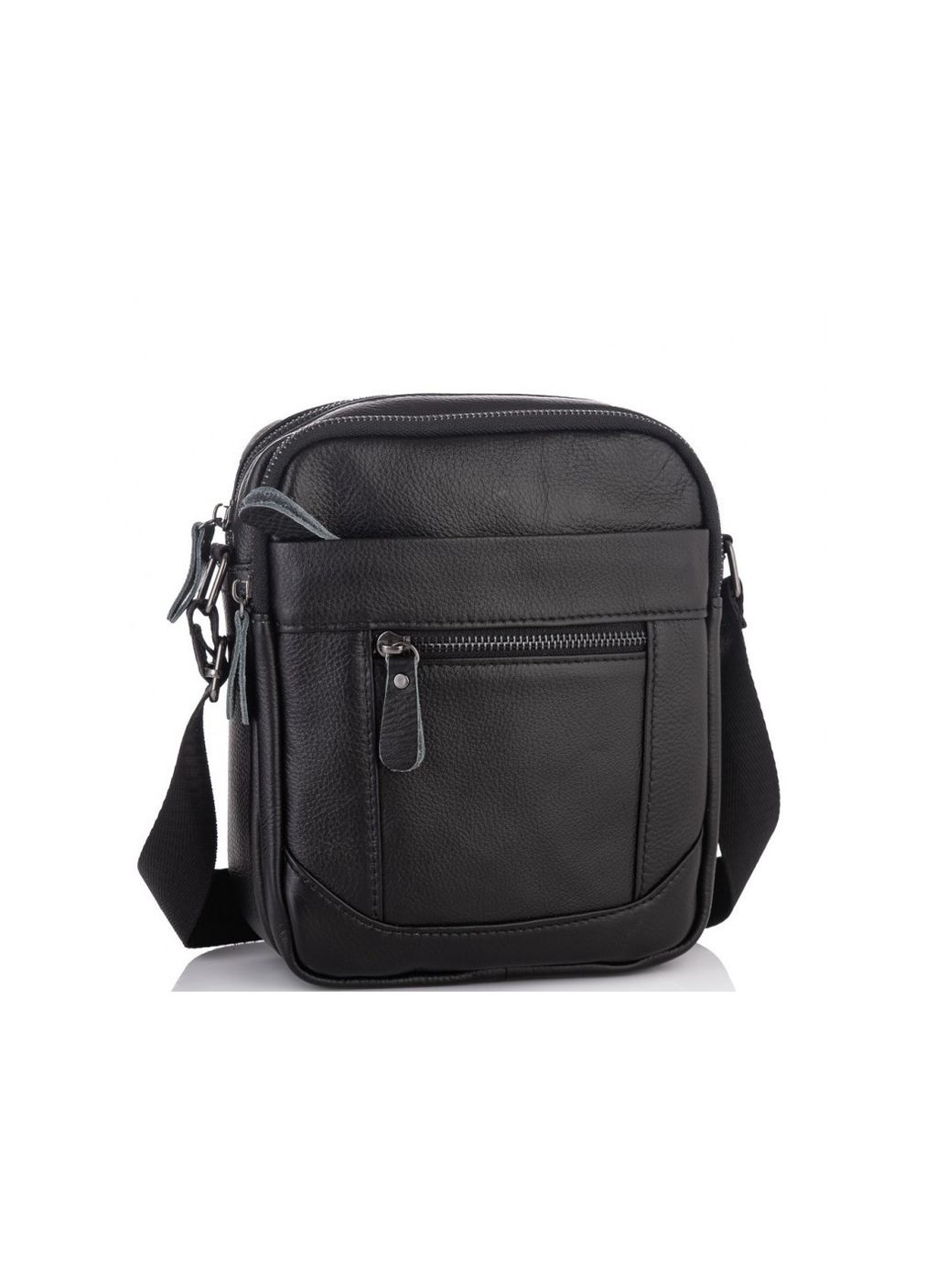Мужская черная cумка-барсетка кожаная через плечо с регулируемым плечевым ремнем Tiding Bag (298569599)