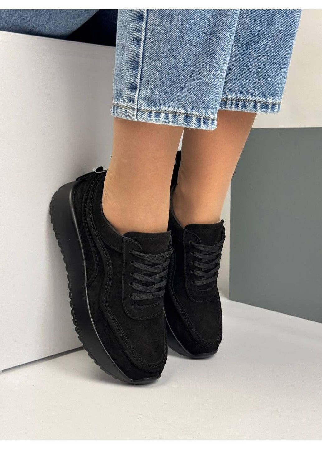 467 Кросівки Замшеві Чорні Yimeili чорні демісезони (367960228)