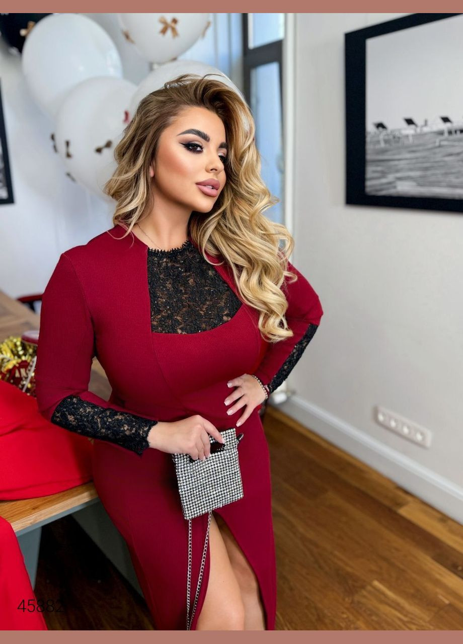 Бордова вечірня вечірня сукня максі Liton