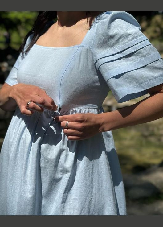 Блакитна літне плаття для вагітних та годуючих мам No Brand