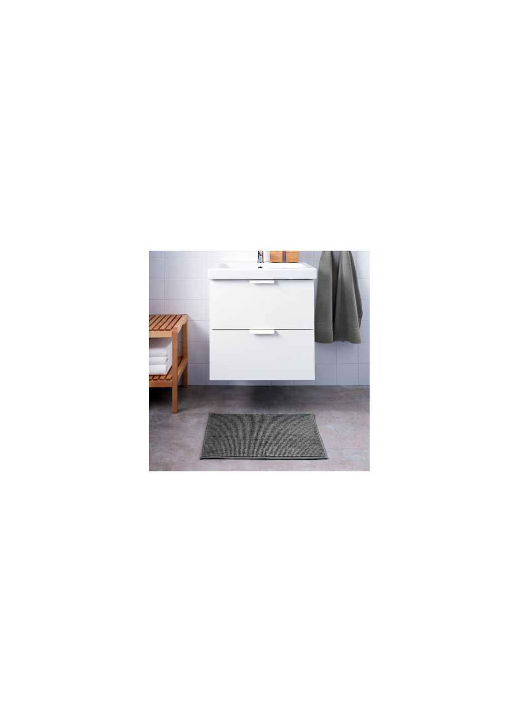 Коврик для ванной серый 40х60 см IKEA (277964981)