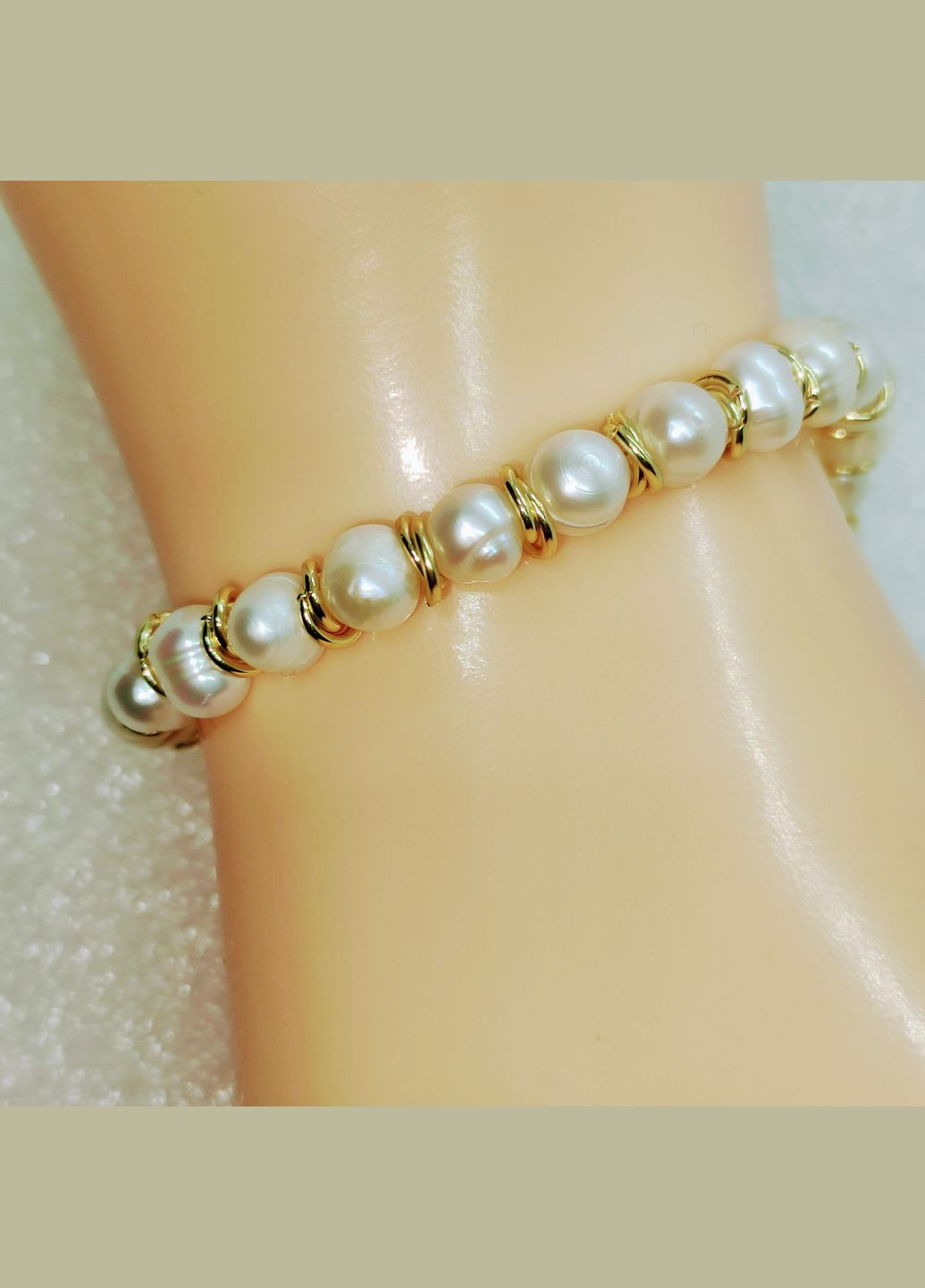 Браслет с жемчугом 3160 фурнитура Milano Lux Коробочка в подарок MINOV (315825135)