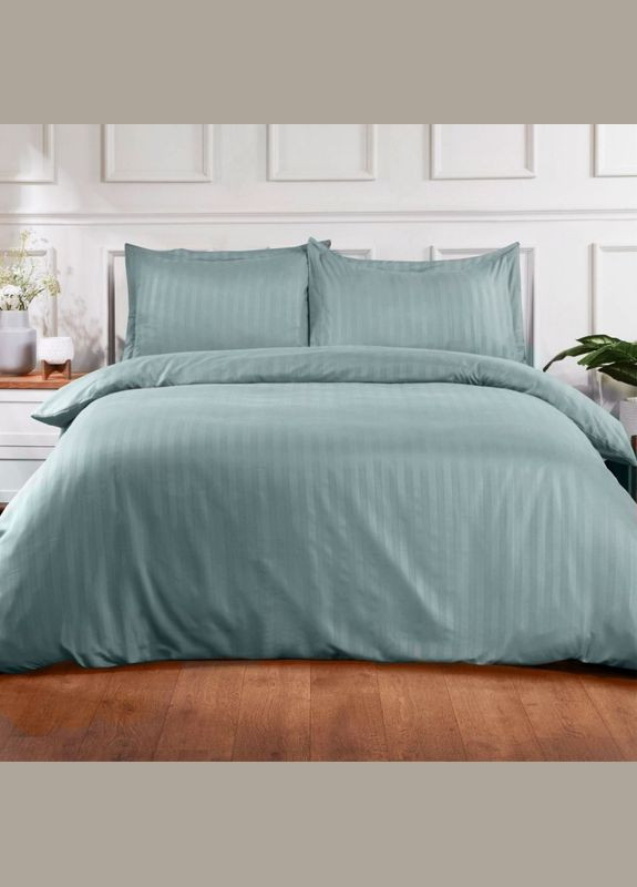 Постільна білизна ROYAL BLUE Elite Сатин страйп Полуторна на резинці MERISET (278255797)