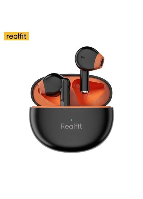 Безпровідні Bluetooth навушники RealFit F2 вкладиші, чорно-помаранчеві, 4 години роботи, Bluetooth 5.3 China (351854916)