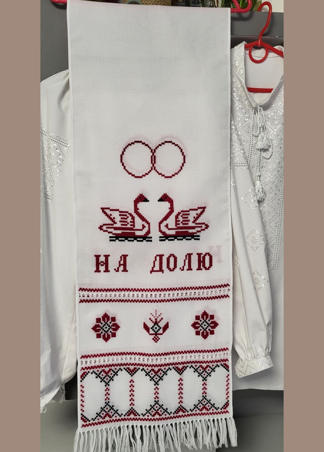 Вишитий весільний рушник ручної роботи з птахами Hand Made (332998523)