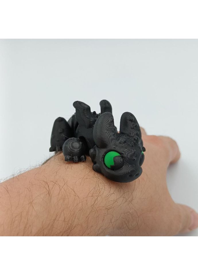 Фигурка 3D брелок игрушка Чёрный Беззубик Ночная фурия Toothless из мультфильма «Как приручить дракона» No Brand (368152348)