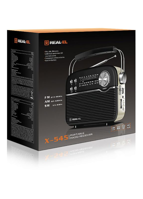 Радіоприймач X-545 Black (EL121800005) Real-El (323131737)