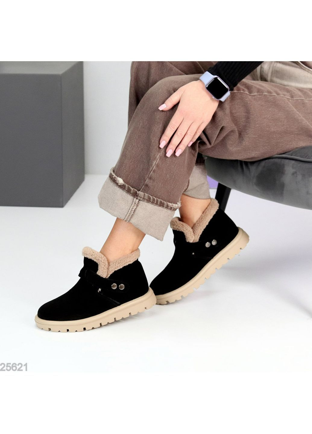 ботинки romena (код 25621) 🖤 натуральная замша | зима | экомех No Brand