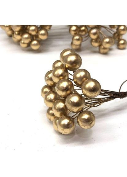 Калина лаковая Ø12 мм, для декора букет 40 ягод – золото. Plus-plus (352746427)