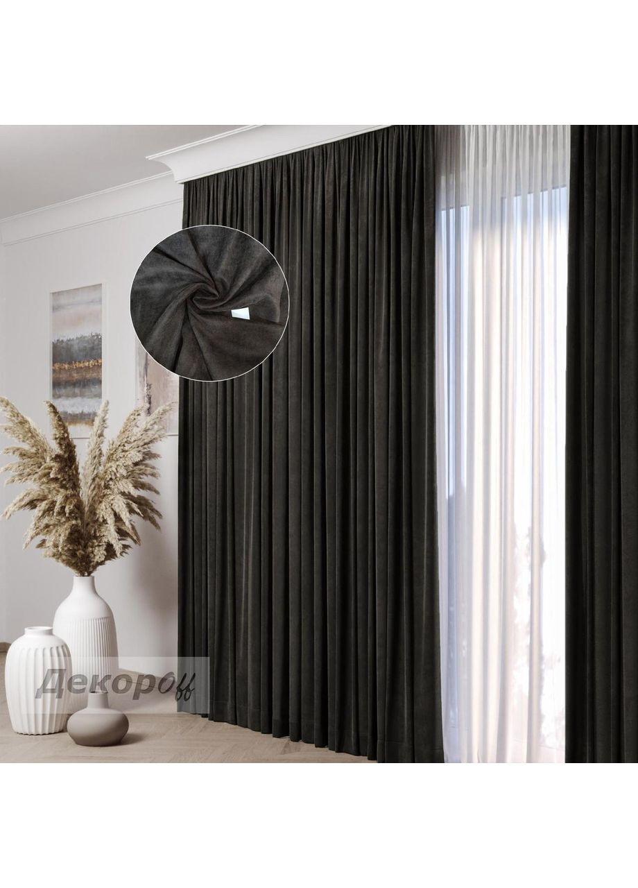 Штора Мікровелюр Венге 1 шт 100х250 No Brand (353829408)