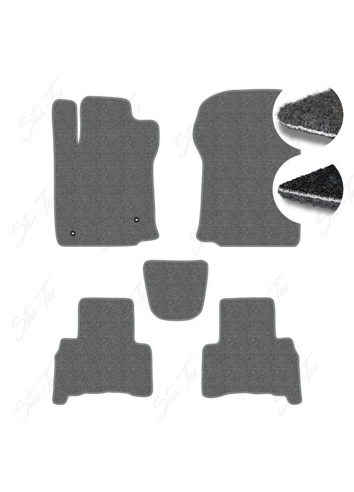Комплект ковриков в салон на Toyota Land Cruiser 150 Prado (2009 - 2013) текстиль/Ciak Серый + Серый Star-Tex (385120827)