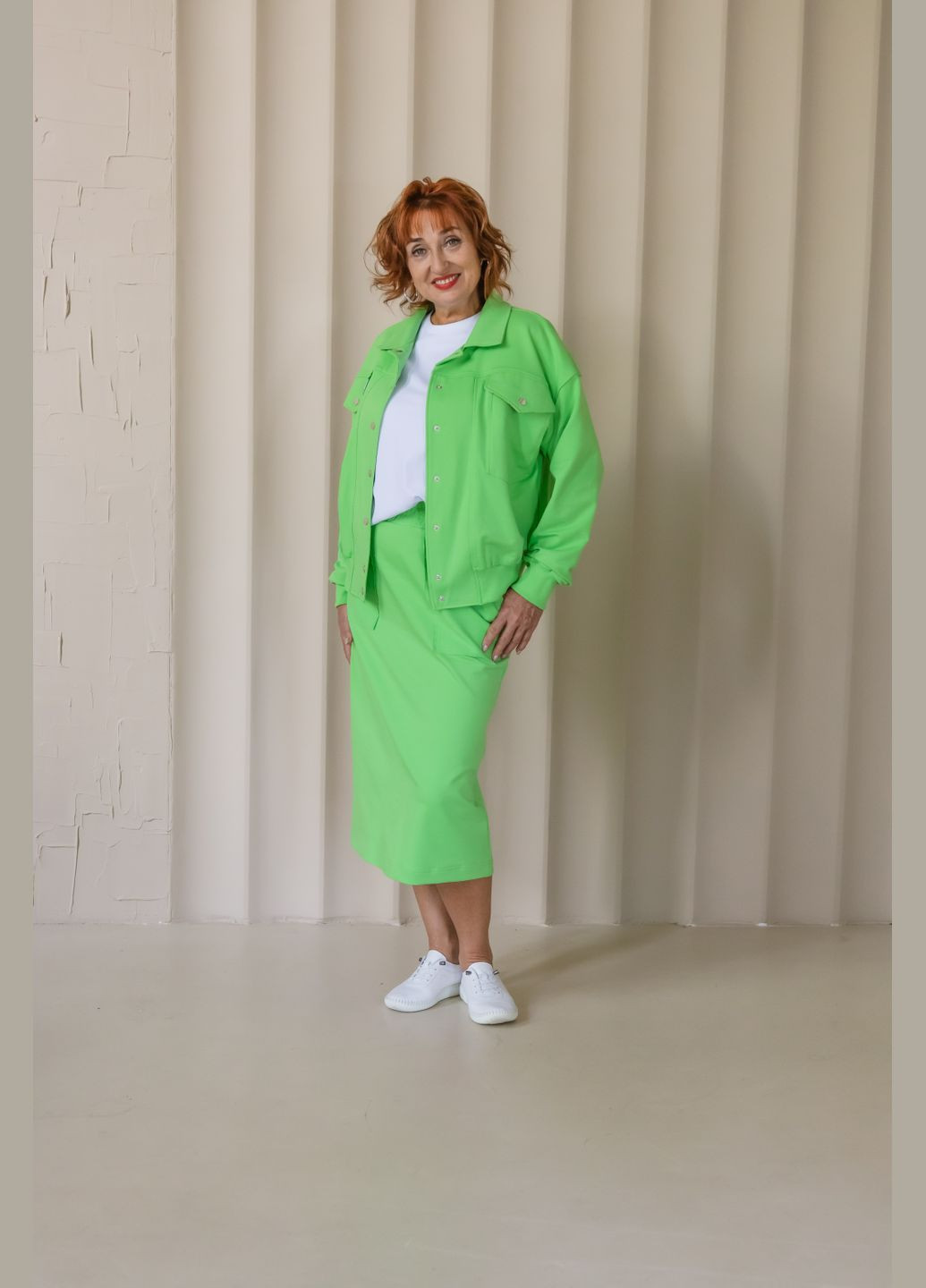 Салатовая кэжуал юбка CherryWave