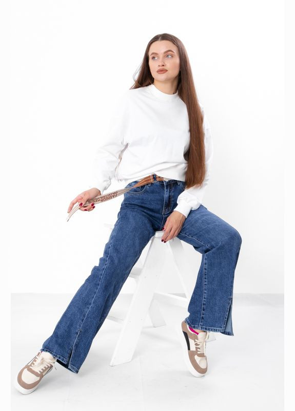 Синя демісезонна джинси жіночі з поясом (демісезон) батал (p-16123) Носи своє 16133