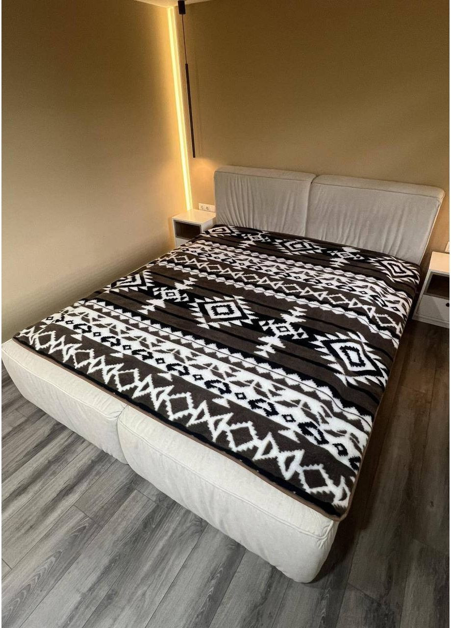 Плед из овечьей шерсти 160×200 см с этническим узором – теплый и натуральный Верховинка Плед з вовни мериноса (362046759)