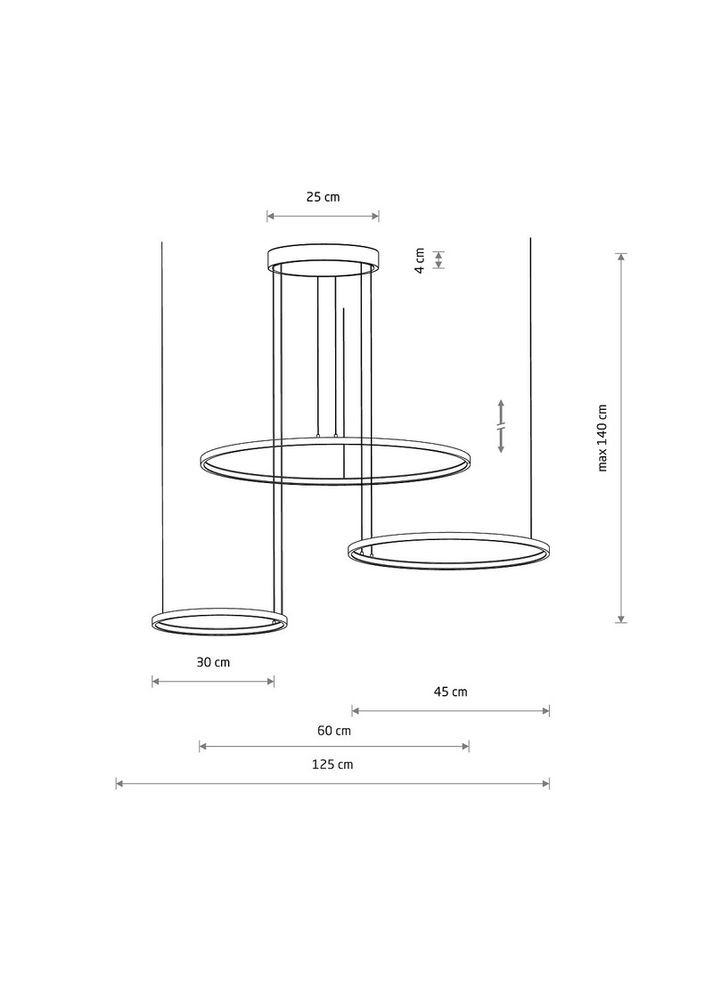 Люстра 10867 Circolo LED 3x45W 4000K 1800Lm IP20 Черная (10867) Nowodvorski (318524749)