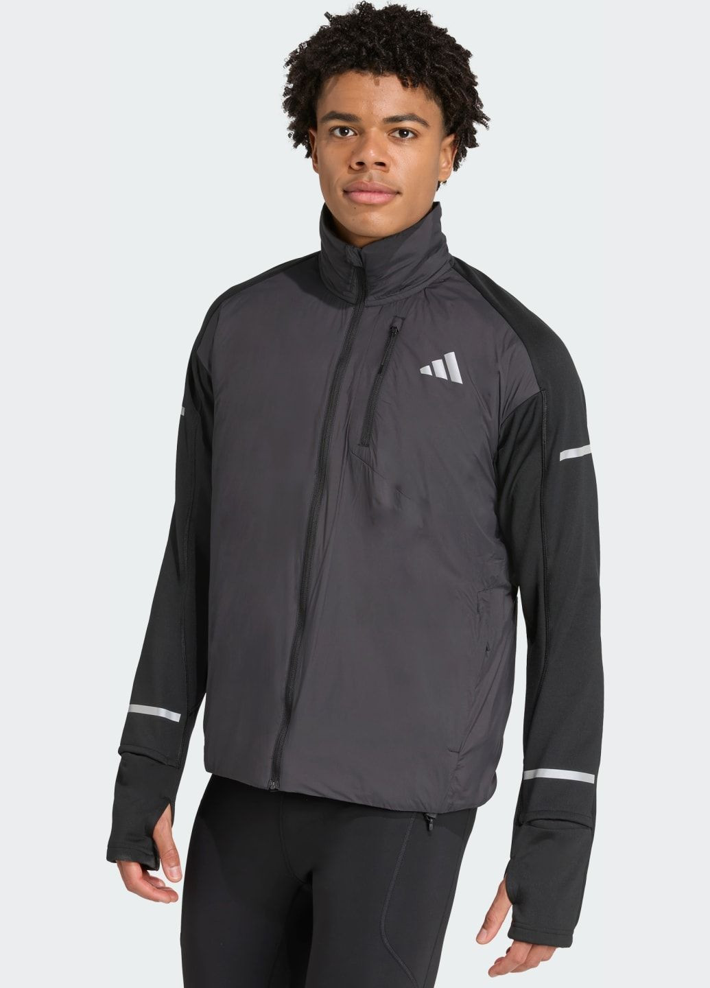 Черная демисезонная куртка adi365 running climawarm adidas