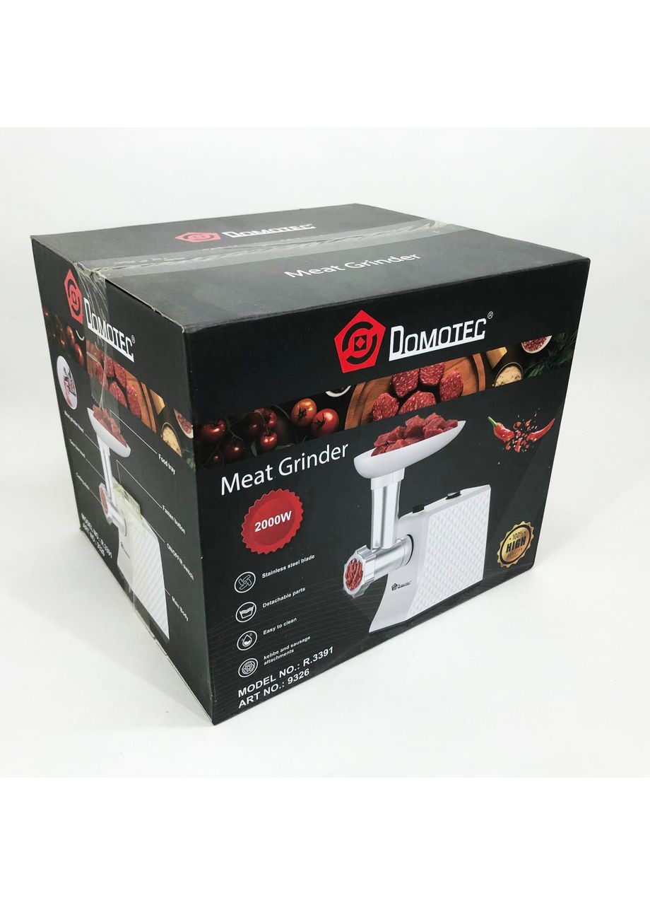 Электромясорубка с реверсом R3391 2000 W, Мясорубка многофункциональная, HP-412 Томатная мясорубка Domotec (349512171)