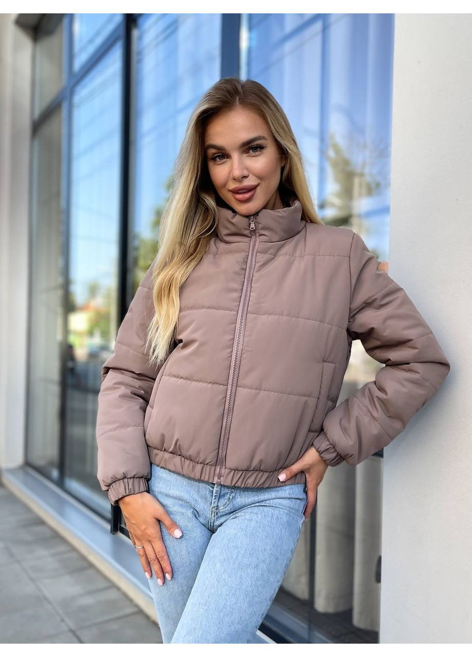 Кофейная демисезонная куртка плащевка + синтепон 150 No Brand